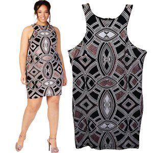 Speechless Dress Black Rose Gold Shimmer Sparkle Stretch Size 16 NEW